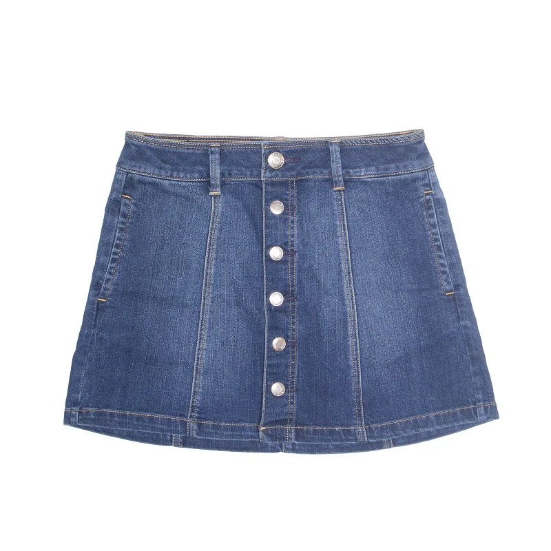 AMERICAN EAGLE Stretch Short Mini Skirt Blue Denim Womens UK 8