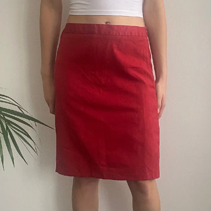 Costume National Mini Skirt - 30W UK 10 Red Wool