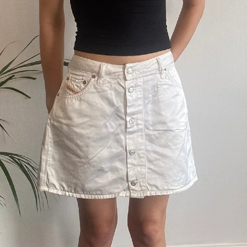 Diesel Mini Skirt - 30W UK 10 White Viscose Blend