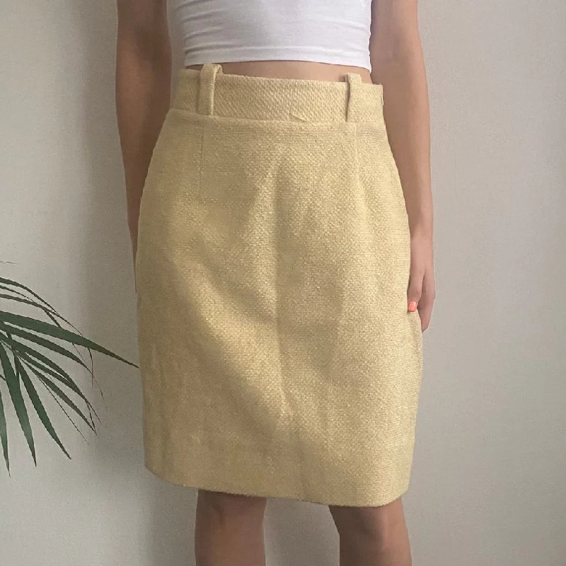 Dolce & Gabbana Mini Skirt - 28W UK 8 Yellow Wool Blend