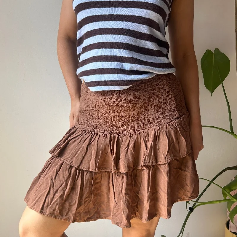 Don'T Call Me Jennyfer Mini Rara Skirt - XL Brown Viscose