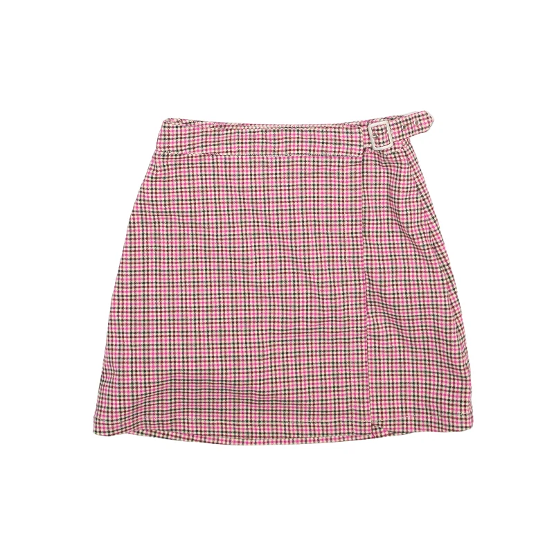 J GALT Short Mini Skirt Pink Check Womens S