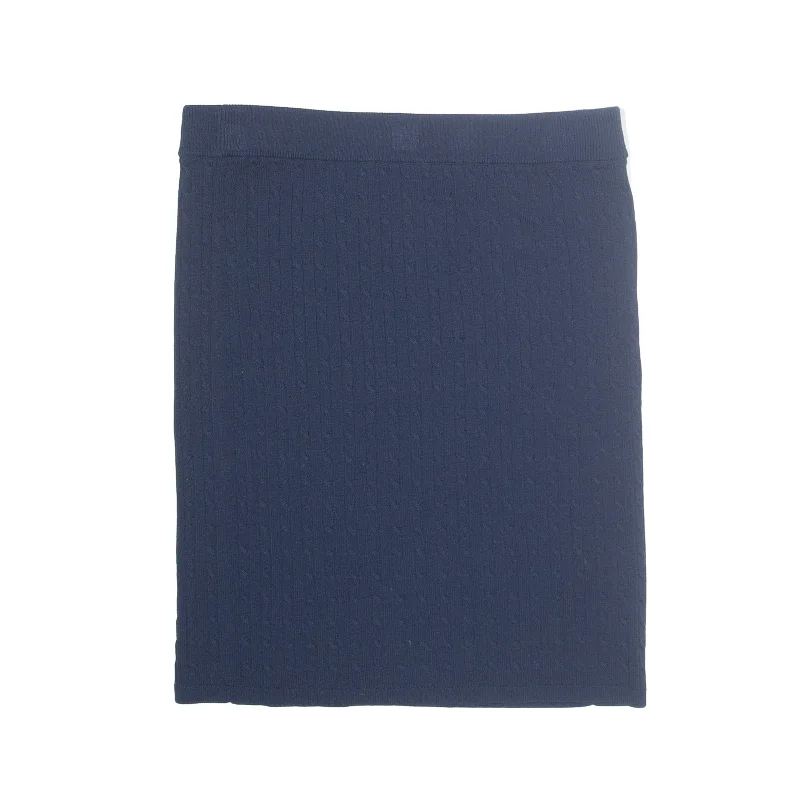 JACK WILLS Cable Knit Short Mini Skirt Blue Viscose Womens UK 10