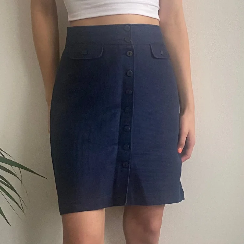 Missoni Sport Mini Skirt - 26W UK 6 Navy Cotton