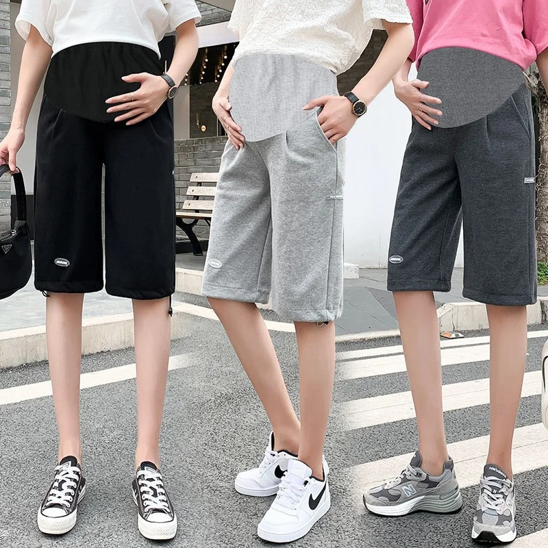 NiDELL Shorts for Pregnant Women . Summer Fashion Outdoor High Waist Five-Point Straight Loose Large Size Bermuda Shorts Leggings