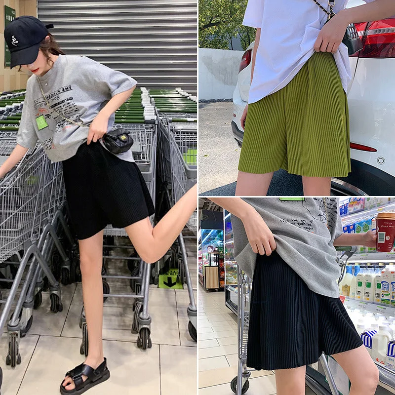 NiDELL Shorts for Pregnant Women Summer Thin Outer Wear Belly Support Fashion Loose Casual Leggings Middle and Late Pregnant Women's Clothing Summer Wear