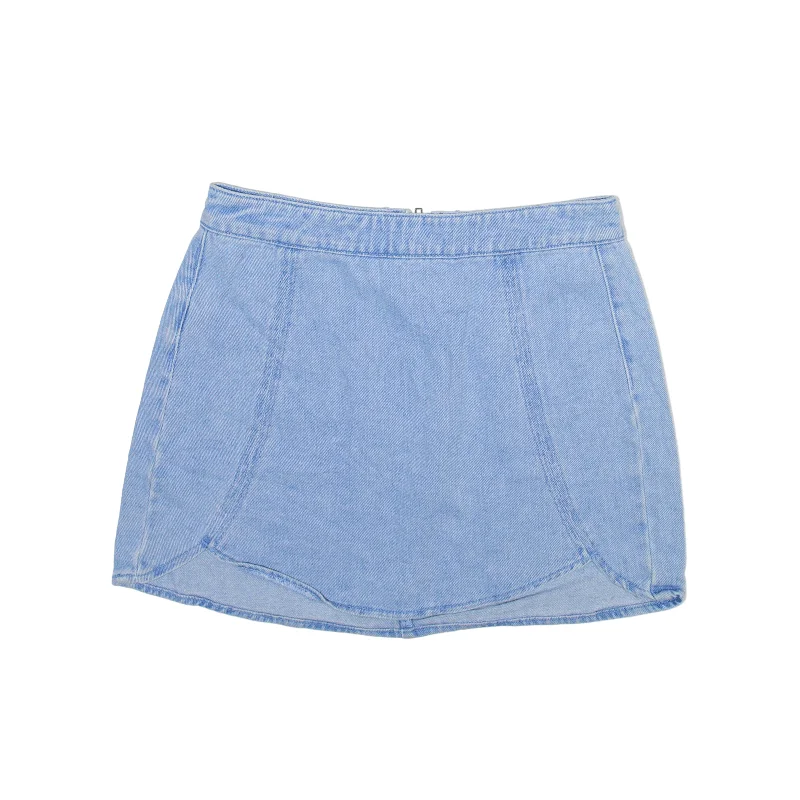 PASCUN Short Mini Skirt Blue Denim Womens S