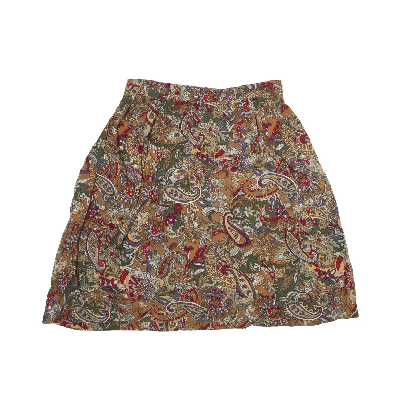 SAG HARBOUR Short Straight Skirt Brown 90s Floral Womens S