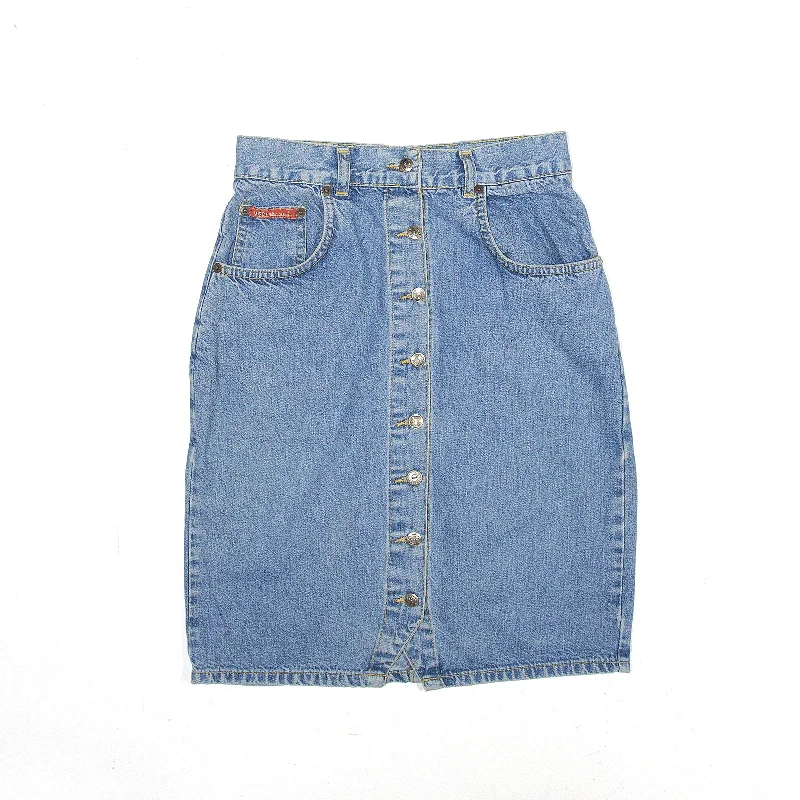 USCL JEANS Short Mini Skirt Blue 90s Denim Womens UK 6