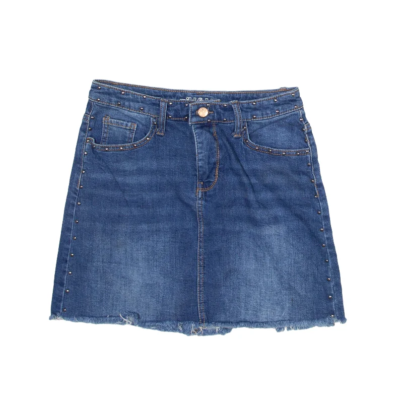 WILD FABLE Studded Short Mini Skirt Blue Denim Womens S