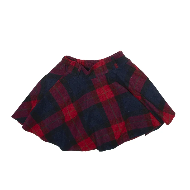 Y2K Skort Short Pleated Skirt Red Check Womens S