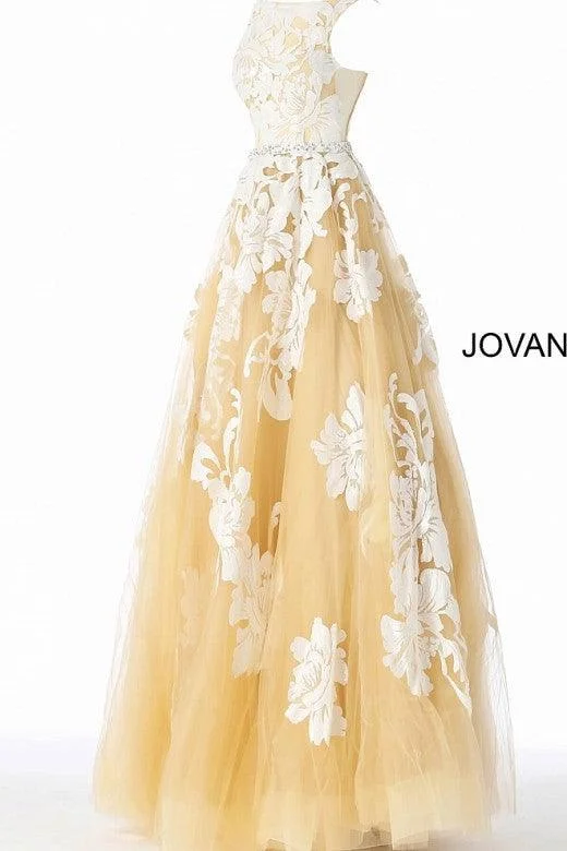 Jovani 48320 Long Formal Sleeveless Floral Prom Gown