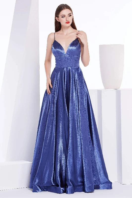 J'Adore Dresses - J14038 Deep V-neck Silky Satin A-line Dress Unique unclassified dresses J'Adore Dresses - J14038 Deep V-neck Silky Satin A-line Dress Unique unclassified dresses