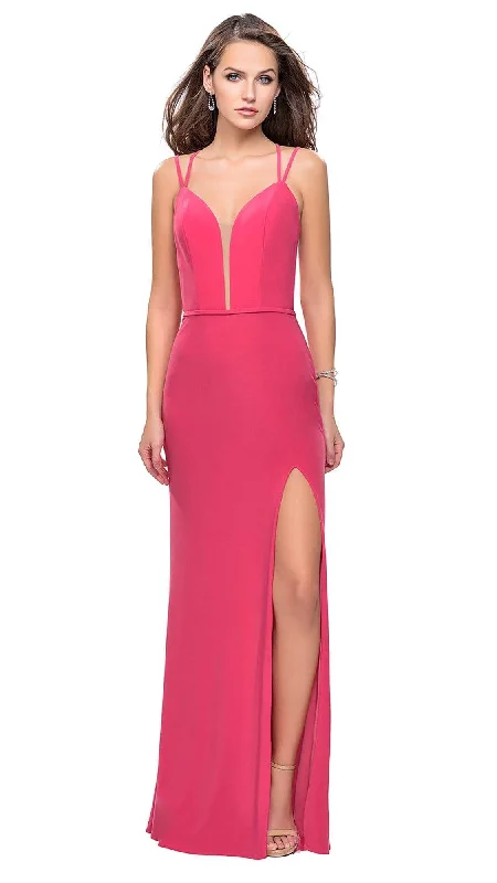 La Femme - 25725 Plunging Sweetheart Strappy Dress