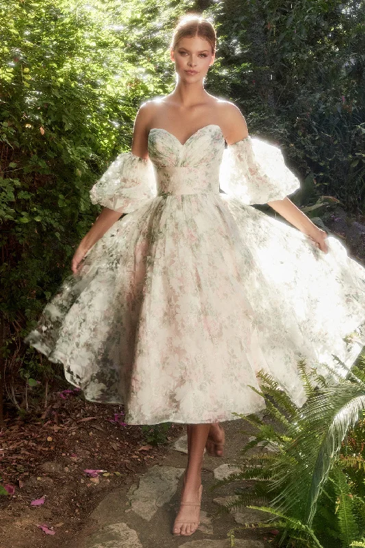 Strapless English Garden Tea Dress by Andrea & Leo Couture A1196 - Special Occasion