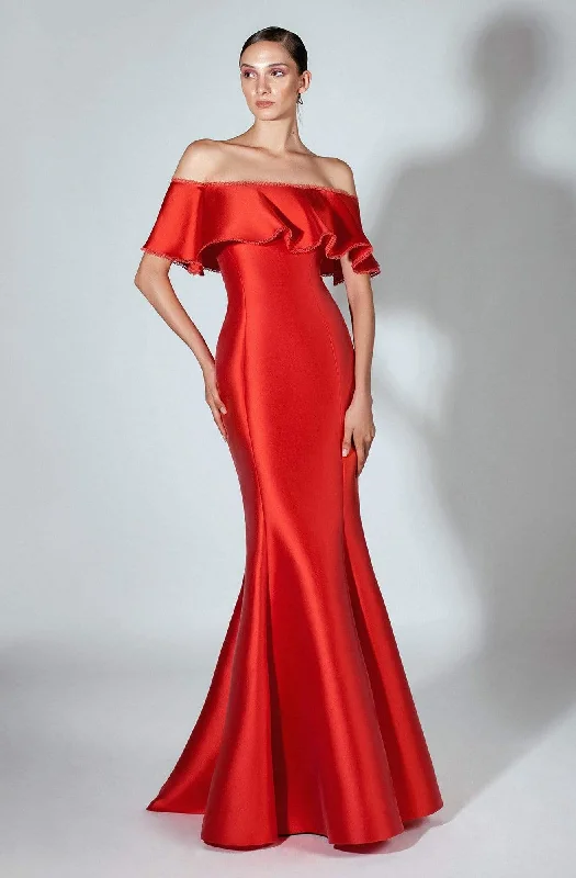 Beside Couture by Gemy - BC 1460 Ruffled Off-Shoulder Mermaid Dress Corset unclassified dresses Beside Couture by Gemy - BC 1460 Ruffled Off-Shoulder Mermaid Dress Corset unclassified dresses