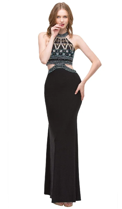 Eureka Fashion - 4073 Sleeveless Beaded Halter Jersey Sheath Dress Ruched unclassified dresses Eureka Fashion - 4073 Sleeveless Beaded Halter Jersey Sheath Dress Ruched unclassified dresses