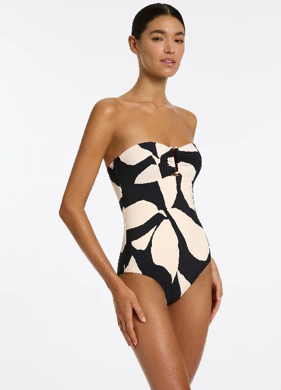 Fiore Bandeau One Piece - Black