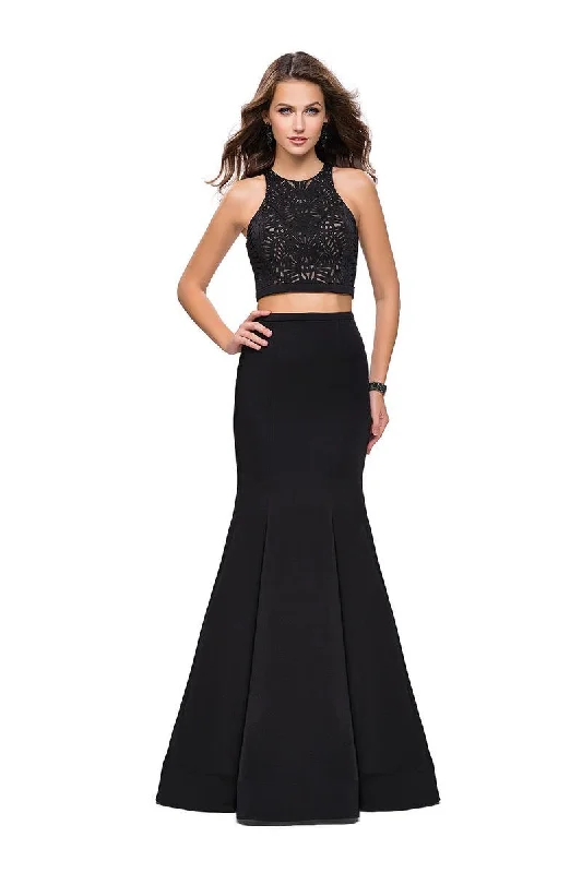 La Femme - 25759 Two Piece Cutout Jersey Trumpet Dress Open-back unclassified dresses La Femme - 25759 Two Piece Cutout Jersey Trumpet Dress Open-back unclassified dresses