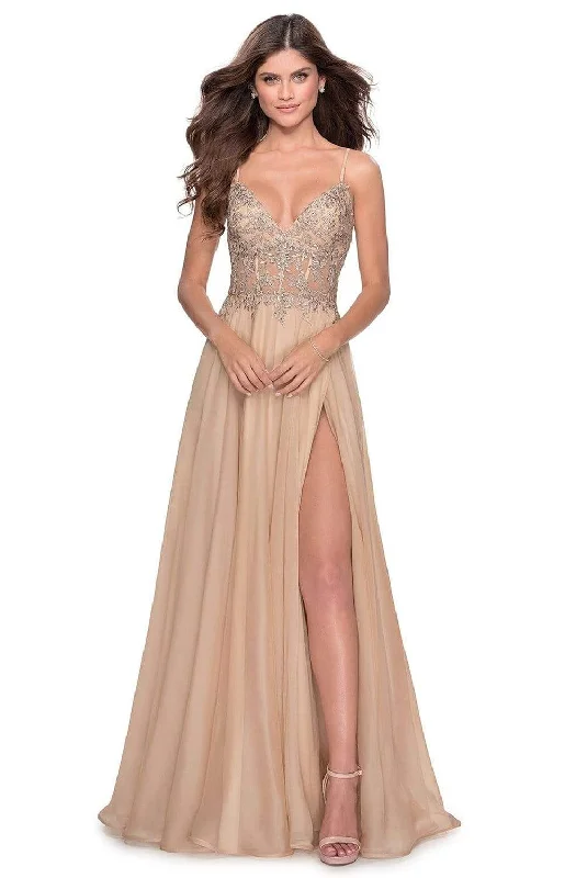 La Femme - 28543 Embellished V-neck Junior Prom Dress Chic unclassified dresses