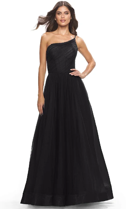 La Femme 31069 - Asymmetrical Prom Dress with Slit Tiered unclassified dresses