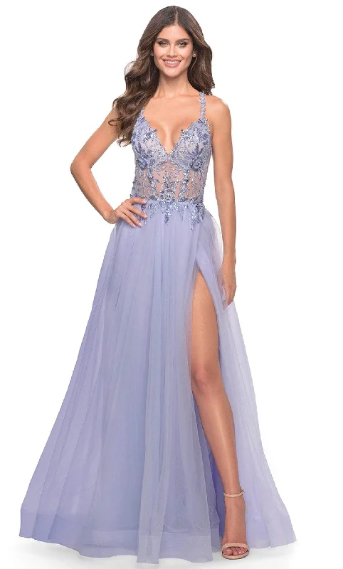 La Femme 31369 - Sleeveless Sheer Bodice Prom Dress