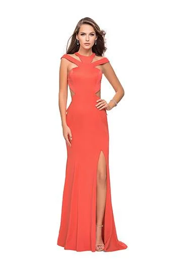La Femme Gigi - 25971 Ruffle High Neck Sheath Dress Flowy unclassified dresses