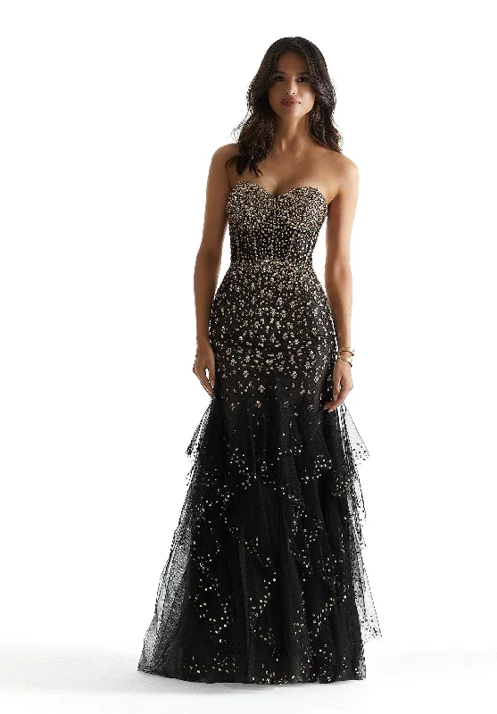 Mori Lee 48027 - Strapless Beaded Prom Dress Mesh unclassified dresses