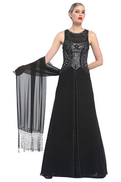 Sue Wong - Bejeweled Bateau Neck A-line Dress N5338 Color block unclassified dresses Sue Wong - Bejeweled Bateau Neck A-line Dress N5338 Color block unclassified dresses