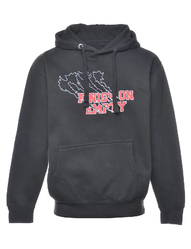 Black Finishon Printed Hoodie - S