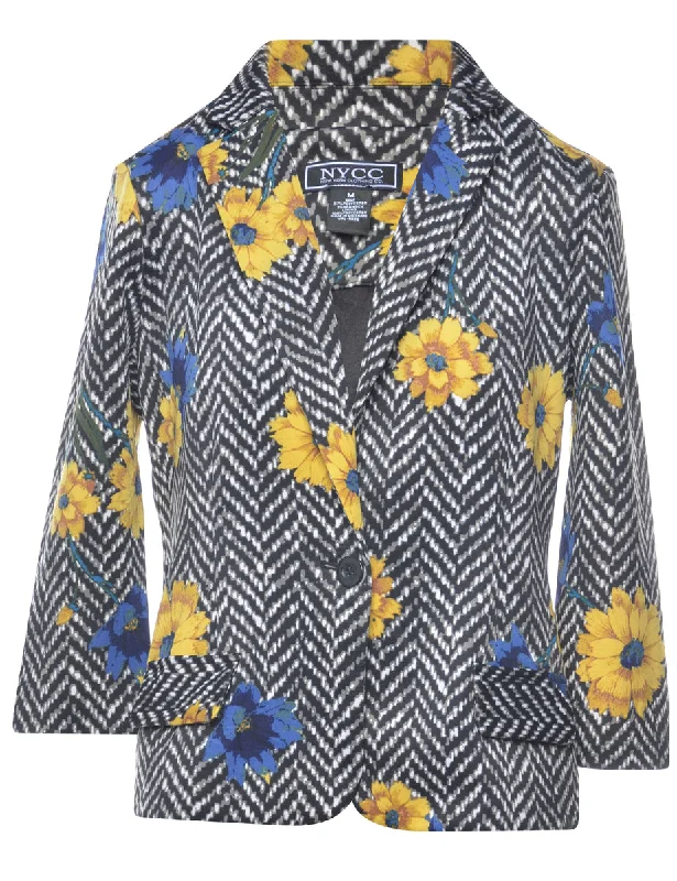 Floral Pattern Jacket - M