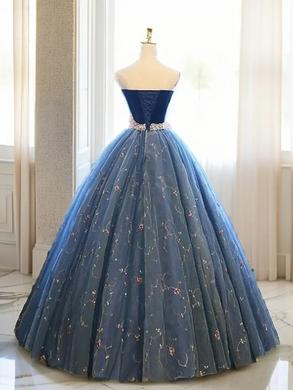 Ball-Gown Sweetheart Beading Floor-Length Tulle Dress Stylish Tulle Gown