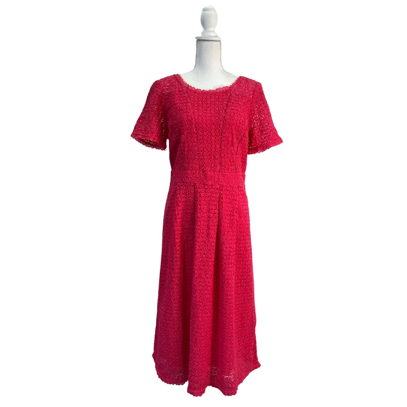 Boden Pink Lace Dress Off-shoulder Lace Dress
