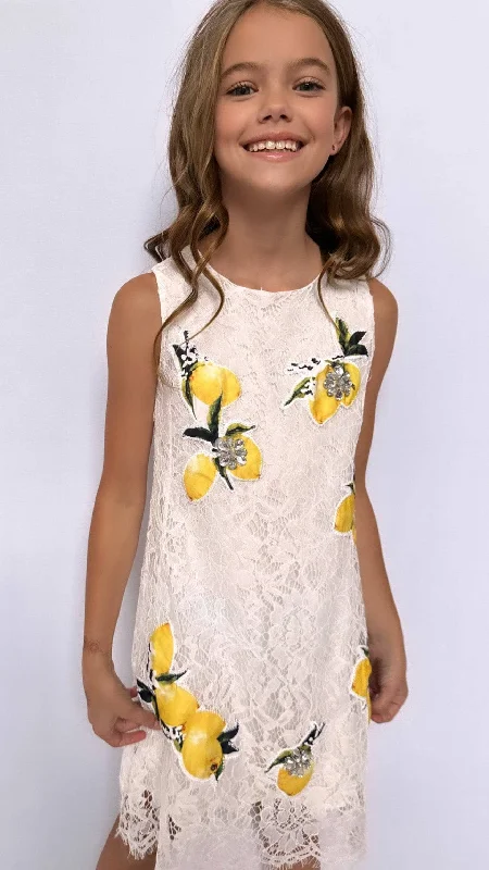 Crystal Lemon Lace Dress