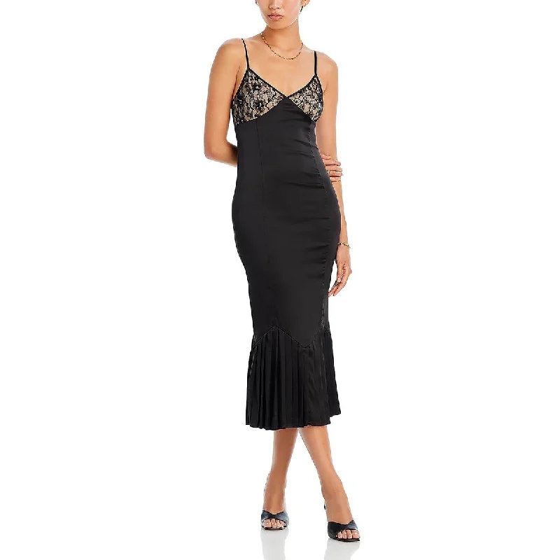 Fore Womens Satin Lace Inset Slip Dress Lace Dress Design