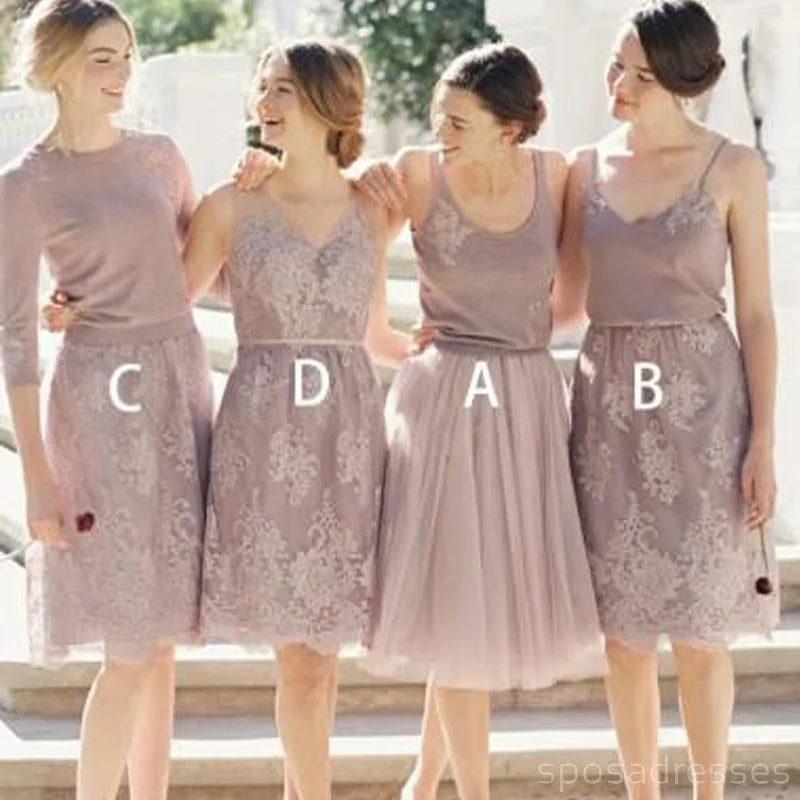 Mismatched Custom Short Lace Cheap Bridesmaid Dresses Online, WG265