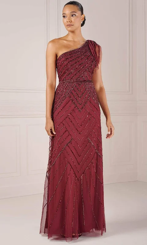 Adrianna Papell Platinum 40432 - One-Sleeve Sequined Dress Shimmer Sequin Dress