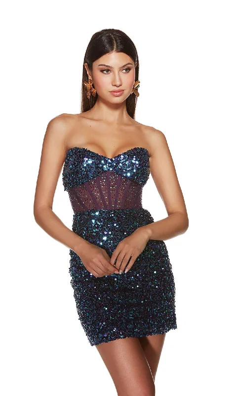 Alyce Strapless Short Sequin Homecoming Dress 4908