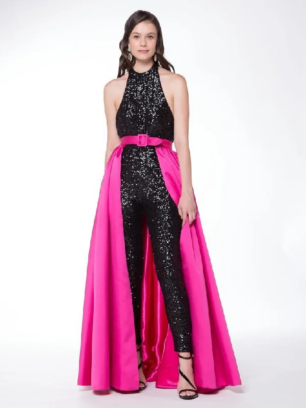 Colors Dress - Halter Neck Sequined Jumpsuit 1729