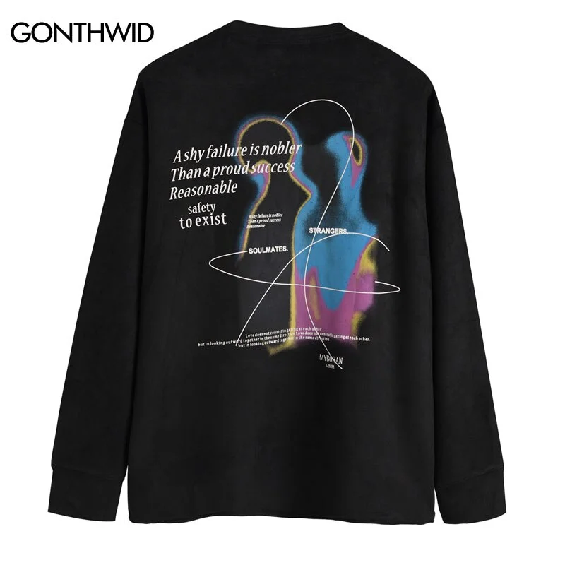 Men Hoodie Sweatshirt 2023 Hip Hop Graphic Print Punk Gothic Pullover Autumn Harajuku Casual Loose Sweatshirt Streetwear