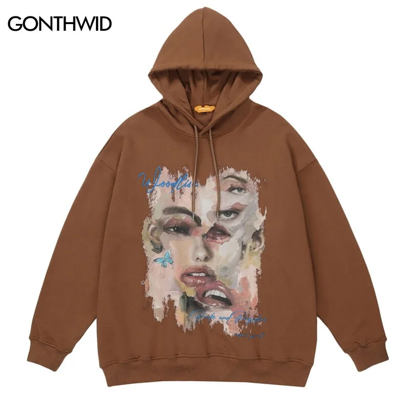 Men Pullover Hoodie Sweatshirt Streetwear Hip Hop Graphic Print Hooded Sweatshirt Winter Harajuku Casual Cotton Hoodies