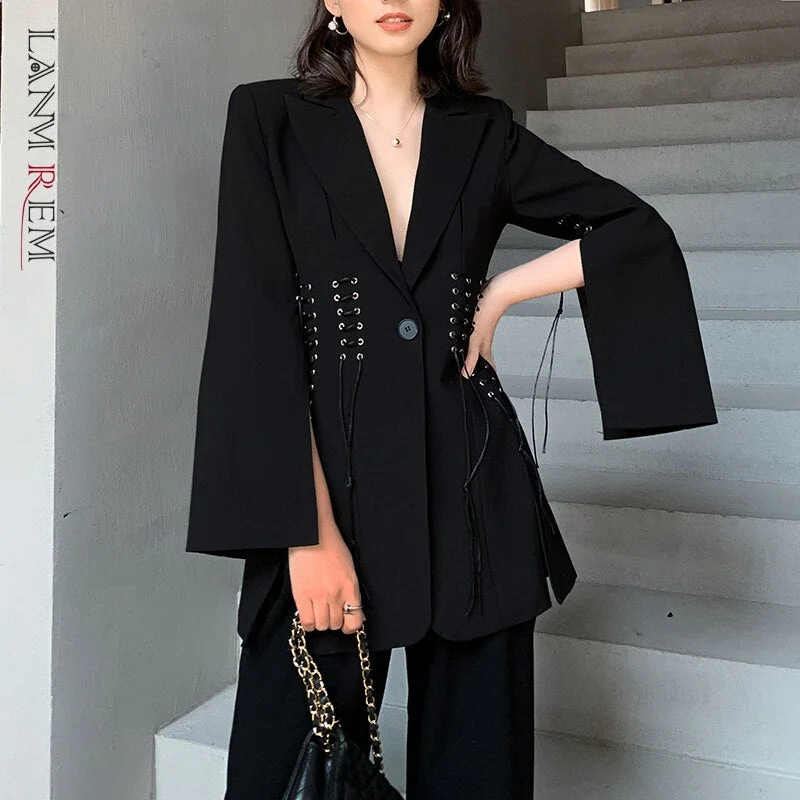 LANMREM Chic Elegant Female Blazer Women Casual  Women's Jacket For Autumn 2022 Autumn Arrive One-button 2K2336