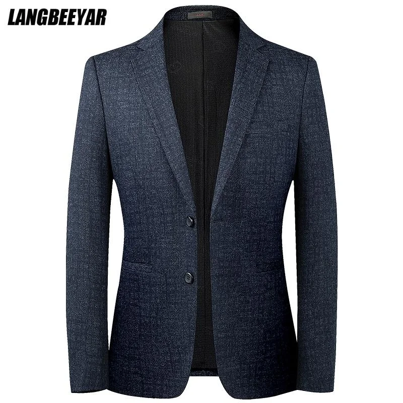 Top Grade Designer Brand Casual Korean Jacket Regular Fit Blazer For Men Elegant Wedding Suit Coat Men's Clothes