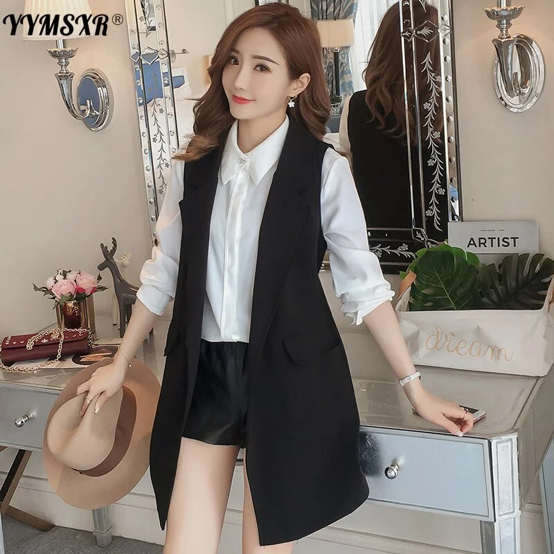 Women's Vest Jacket Casual 2022 Spring and Autumn Slim Long Sleeveless Ladies Office Jacket Black Purple